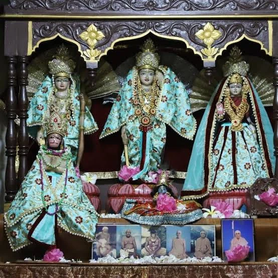 Sri Sri Rama, Sita, Lakshmana and Hanuman, worshipped at Murari Gupta's house in Sri Mayapur.